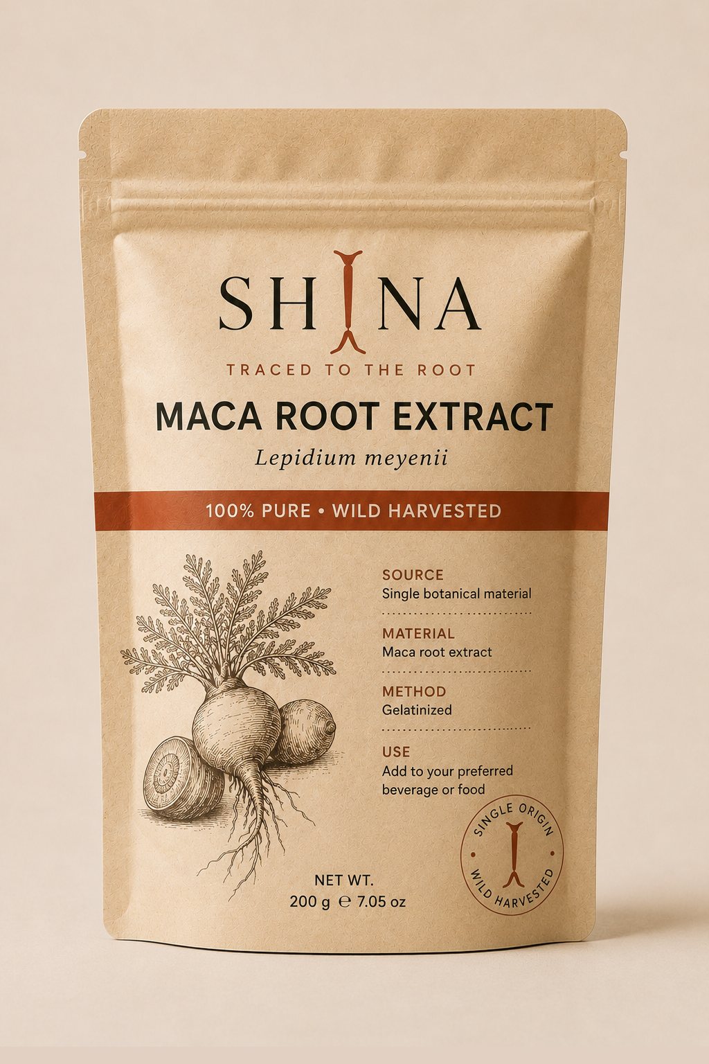 SHINA Maca Root Extract pouch
